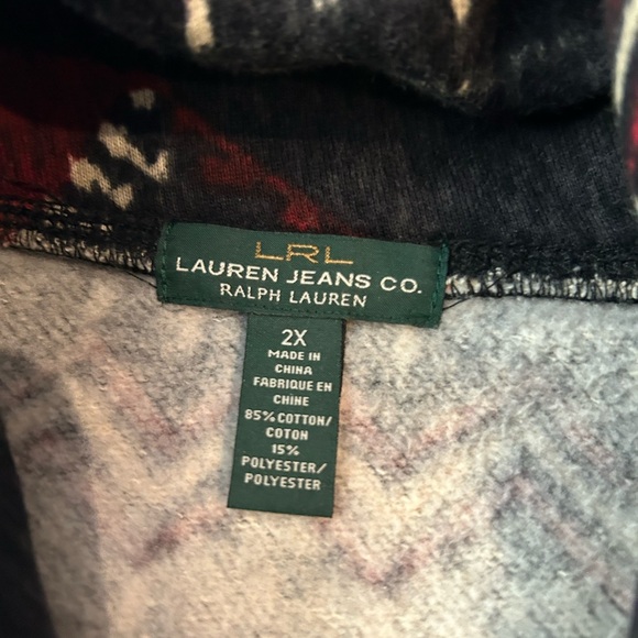 RALPH LAUREN Aztec Southwestern Print Fleece Jacket Blazer Cardigan L-2X - Picture 7 of 13